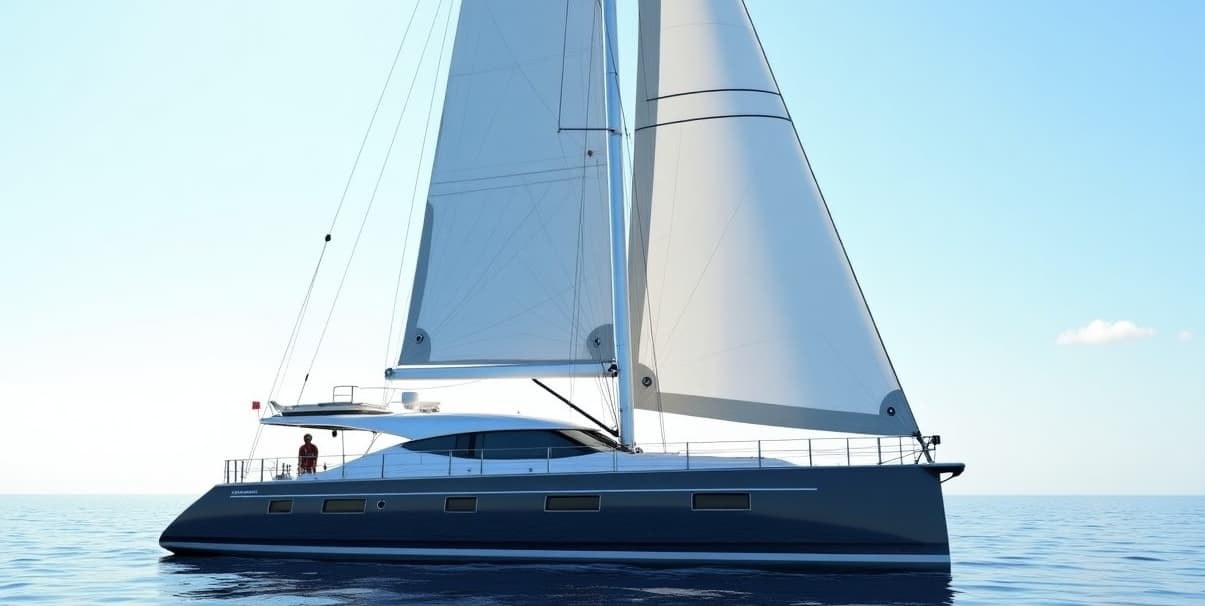Luxury yacht sailing in open sea